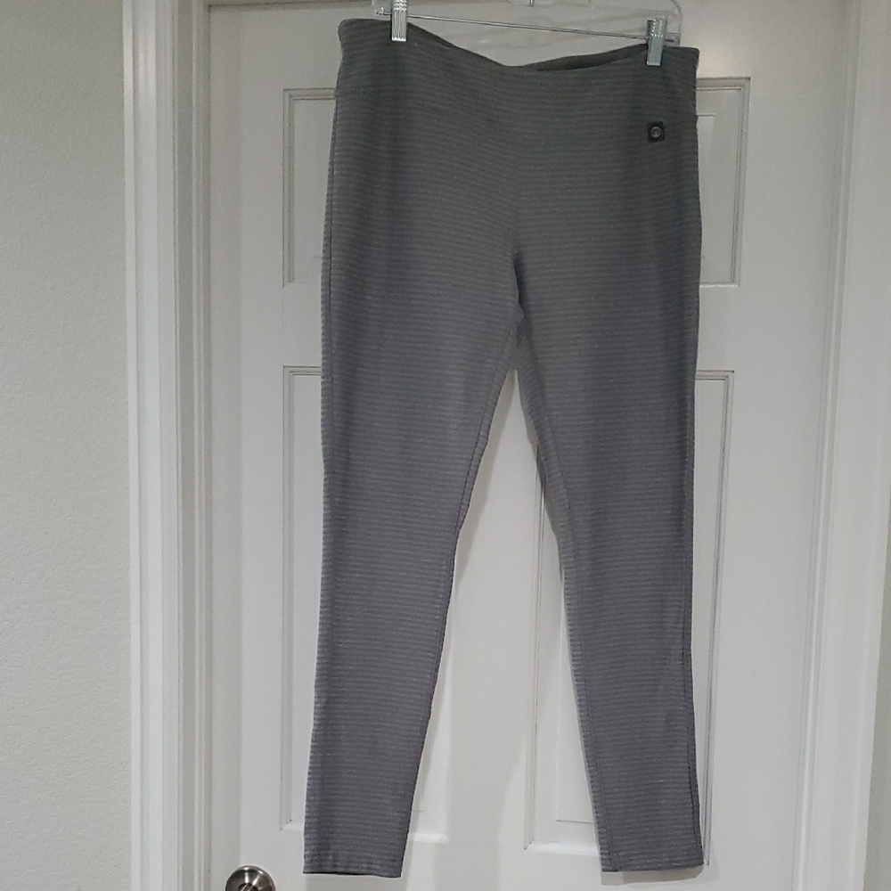 Mondetta Gray Striped Leggings womens sz Xl